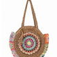 Sac crochet rond en paille papier