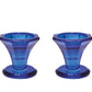 Bougeoirs bleu h5.5cm - lot de 2