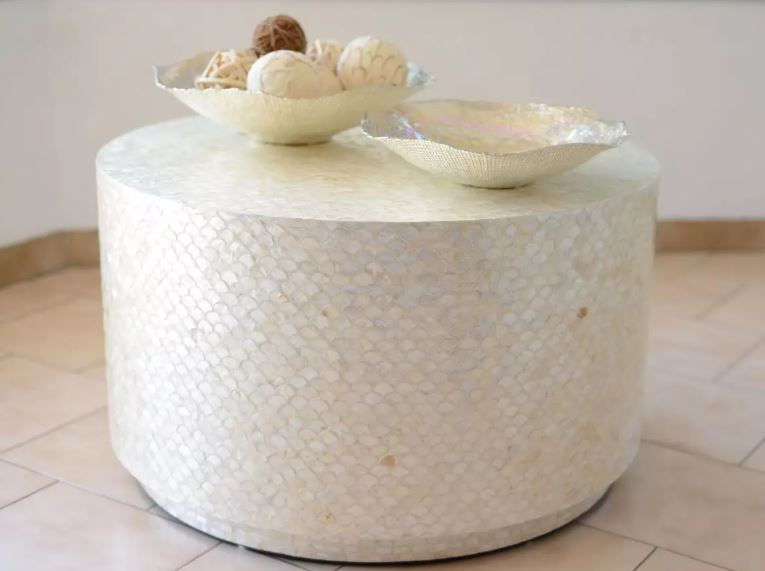 Table basse ronde nacres