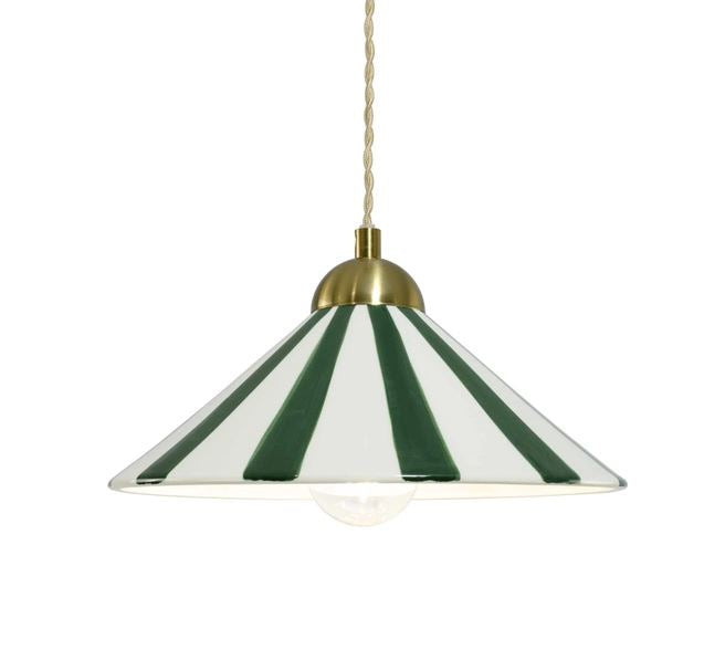 Suspension en céramique bicolore artisanale Praya "vert"
