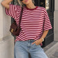 T-shirt Femme Oversize Rayé - Taille S/M