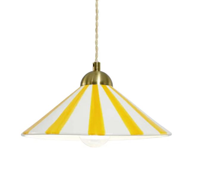 Suspension en céramique bicolore artisanale Praya "jaune"