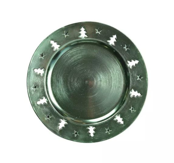 Dessous d'assiette pvc vert décor sapin