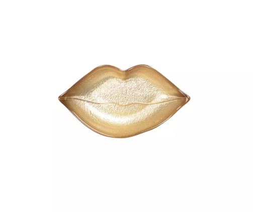 Coupelle dorée en forme de bouche