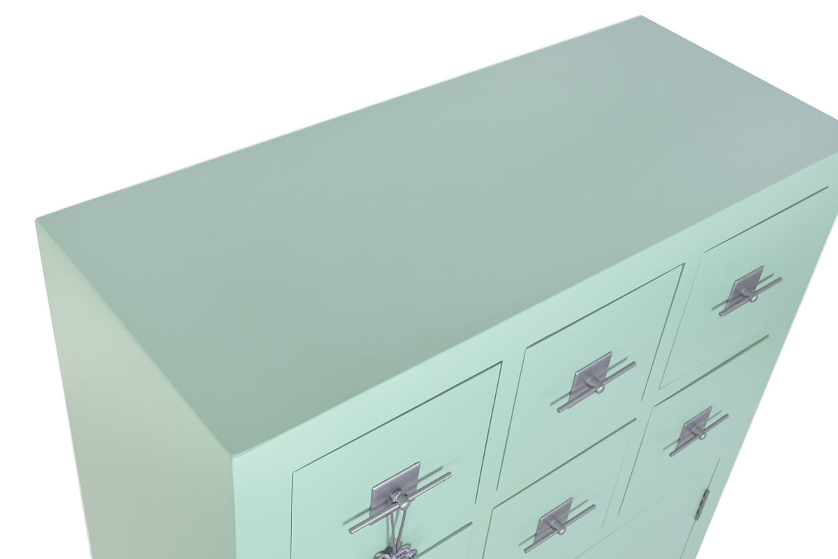 Commode Sapin MDF 63x27x101 cm Vert Menthe