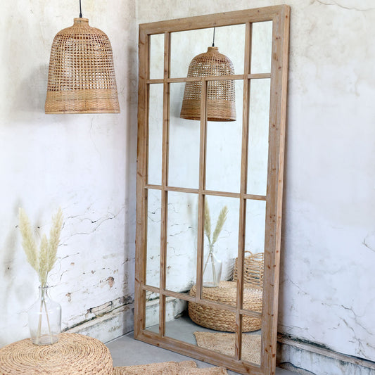 Grand miroir en bois recyclé