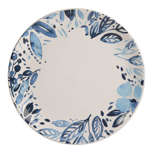 lot de 6 Assiettes plates "Jardin bleu" 27 cm