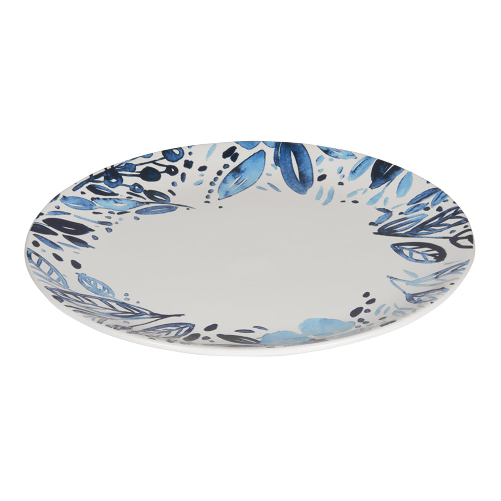 lot de 6 Assiettes plates "Jardin bleu" 27 cm
