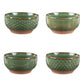 Coffret de 4 coupelles porcelaine "Jaspe" vert