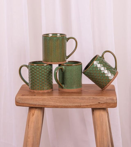 Coffret de 4 mugs jaspe 35 cl