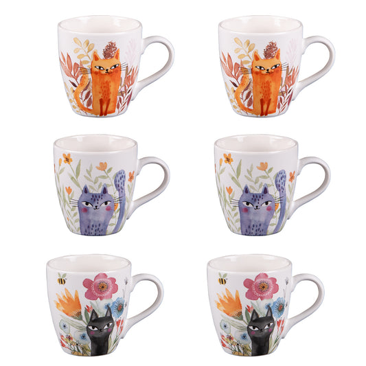 Coffret 6 tasses 'chats' 23 cl