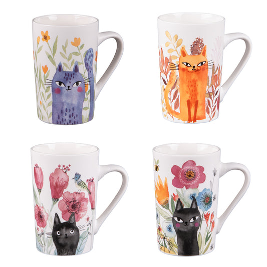 Coffret de 4 grands mugs "chats"