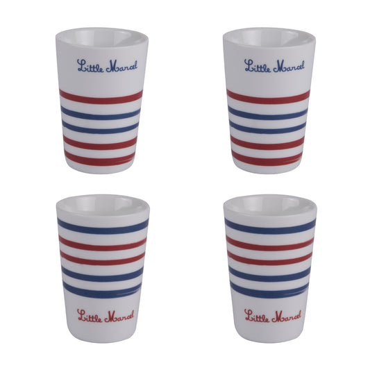 Coffret de 4 gobelets Little Marcel en porcelaine