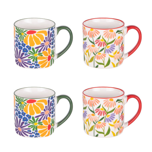 Coffret de 4 mugs "Floral"