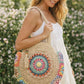 Sac crochet rond en paille papier