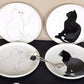 Lot de 4 assiettes a dessert chat noir et blanc