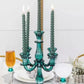 Chandelier en verre 5 feux turquoise