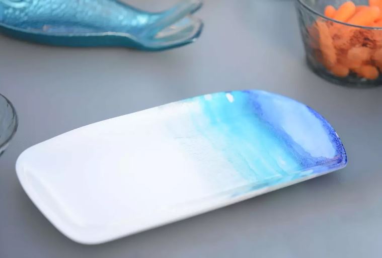 Plat à cake rectangulaire "océan"