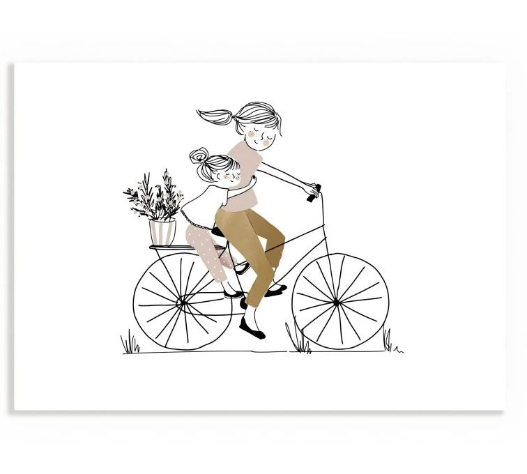 AFFICHE A3 - Balade à Vélo "Maman & sa fille"- My Lovely Thing