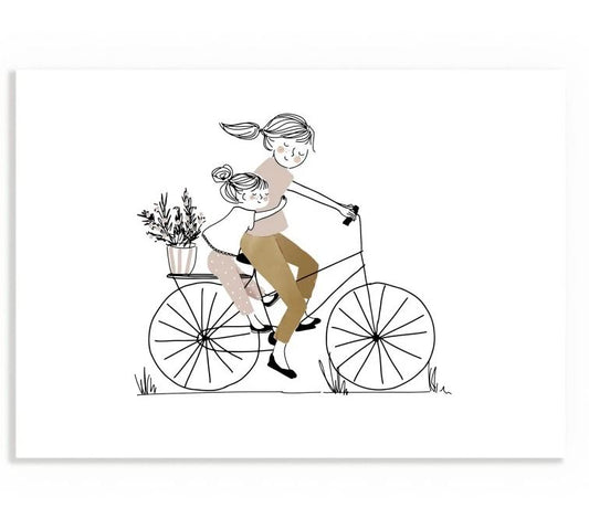 AFFICHE A3 - Balade à Vélo "Maman & sa fille"- My Lovely Thing