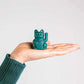 Mini lucky cat solaire vert 'famille'