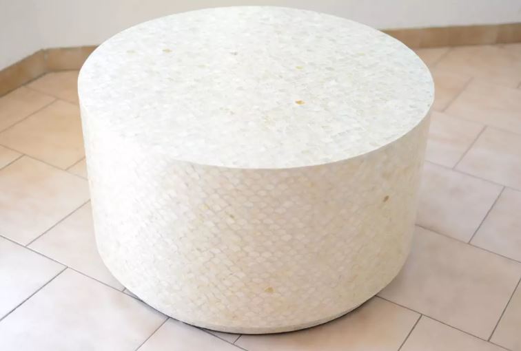Table basse ronde nacres