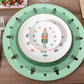 Dessous d'assiette pvc vert décor sapin