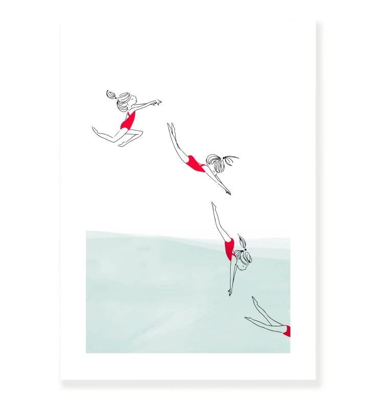 AFFICHE A3 - Plongeuse à la mer - My Lovely Thing