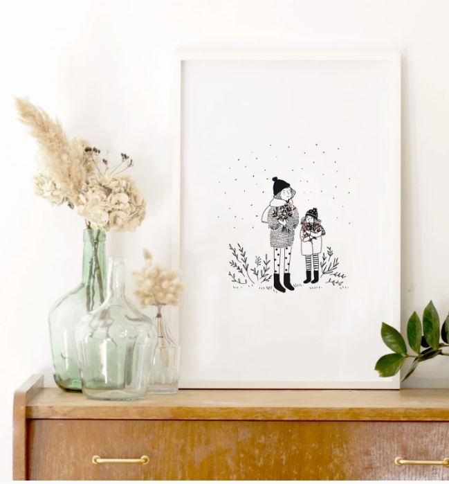 AFFICHE A4 - Dans la Forêt "Maman et Fille" - My Lovely Thing