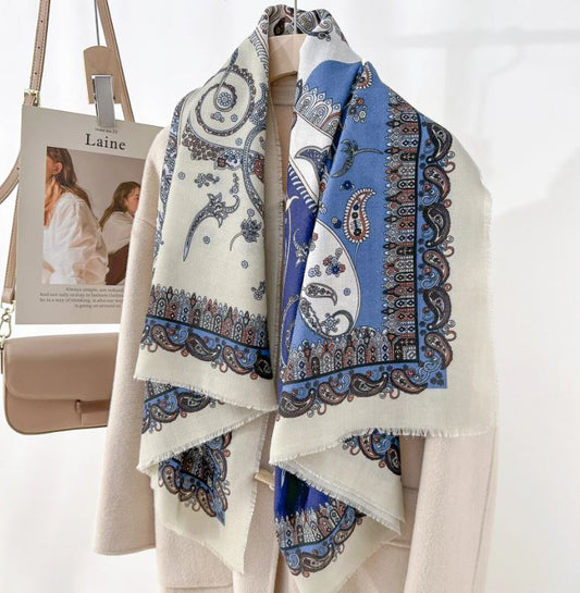 Foulard châle carré viscose 130 X 130 cm imprimé