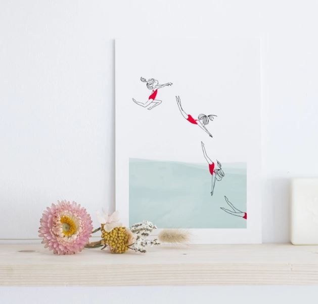 AFFICHE A4 "Plongeuse À La Mer" - My Lovely Thing