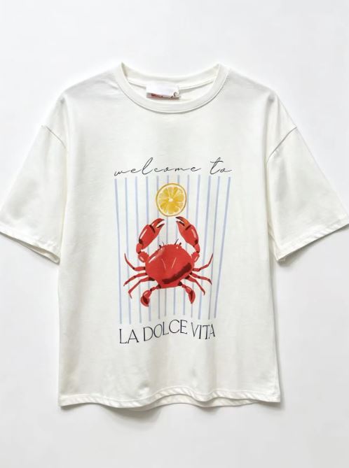 T-shirt imprimé " WELCOME TO LA DOLCE VITA" T.U