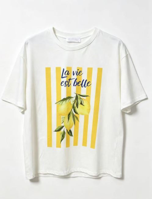 T-shirt imprimé "LA VIE EST BELLE" T.U