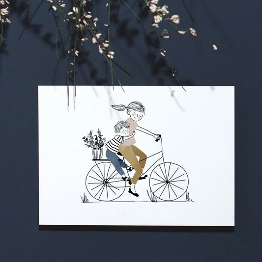 AFFICHE A3 - Balade à Vélo "Maman & Garçon"- My Lovely Thing