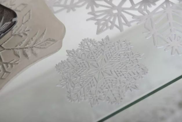 lot de 6 dessous de verre flocon argent