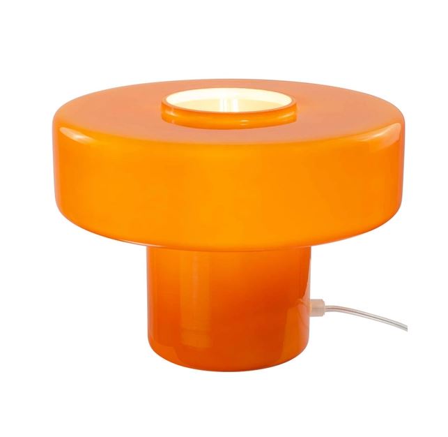 Lampe à poser verre coloré orange style rétro