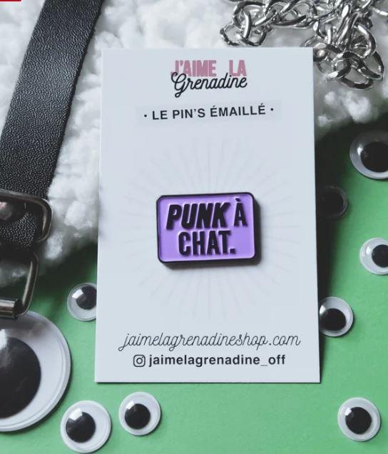 Pin’s "Punk à chat” - violet