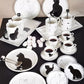 Lot de 4 assiettes a dessert chat noir et blanc