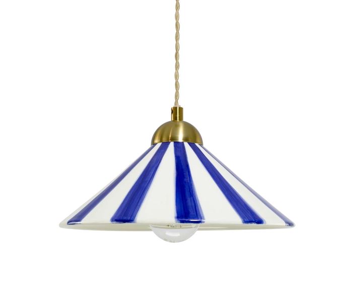 Suspension en céramique bicolore artisanale Praya "bleu"