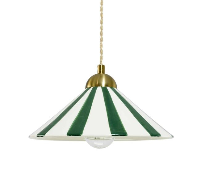 Suspension en céramique bicolore artisanale Praya "vert"