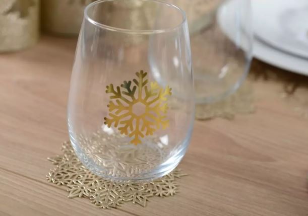 lot de 6 dessous de verre flocon doré