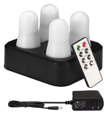 PLATEAU DE 4 BOUGIES RECHARGEABLE PAR INDUCTION + TELECOMMANDE