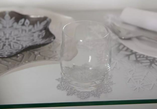 lot de 6 dessous de verre flocon argent