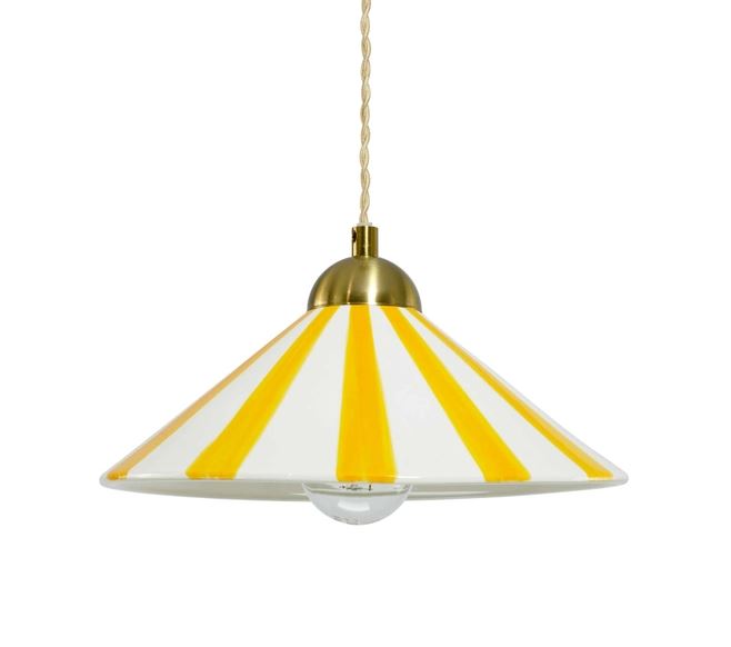 Suspension en céramique bicolore artisanale Praya "jaune"