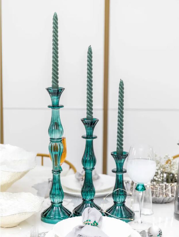 Chandelier turquoise en verre