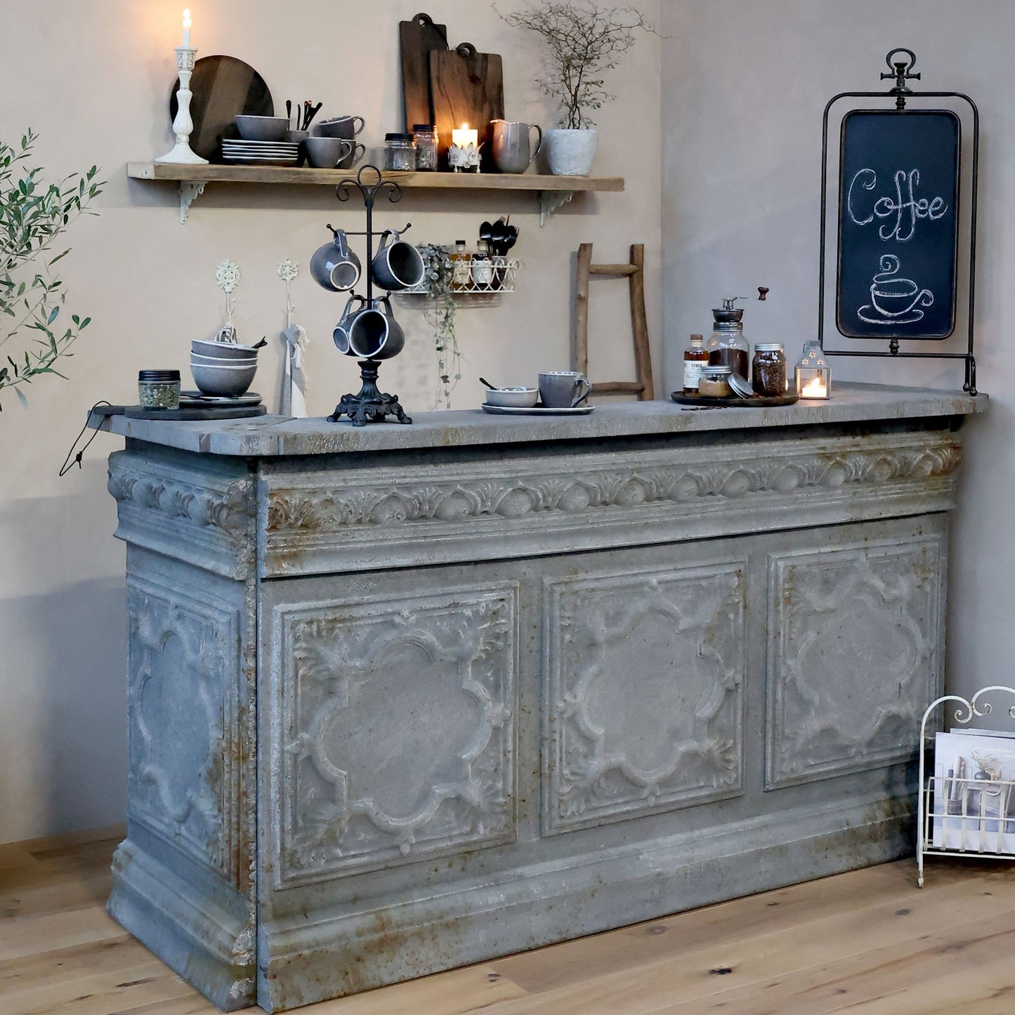 Comptoir vintage pour magasin 1 étagère