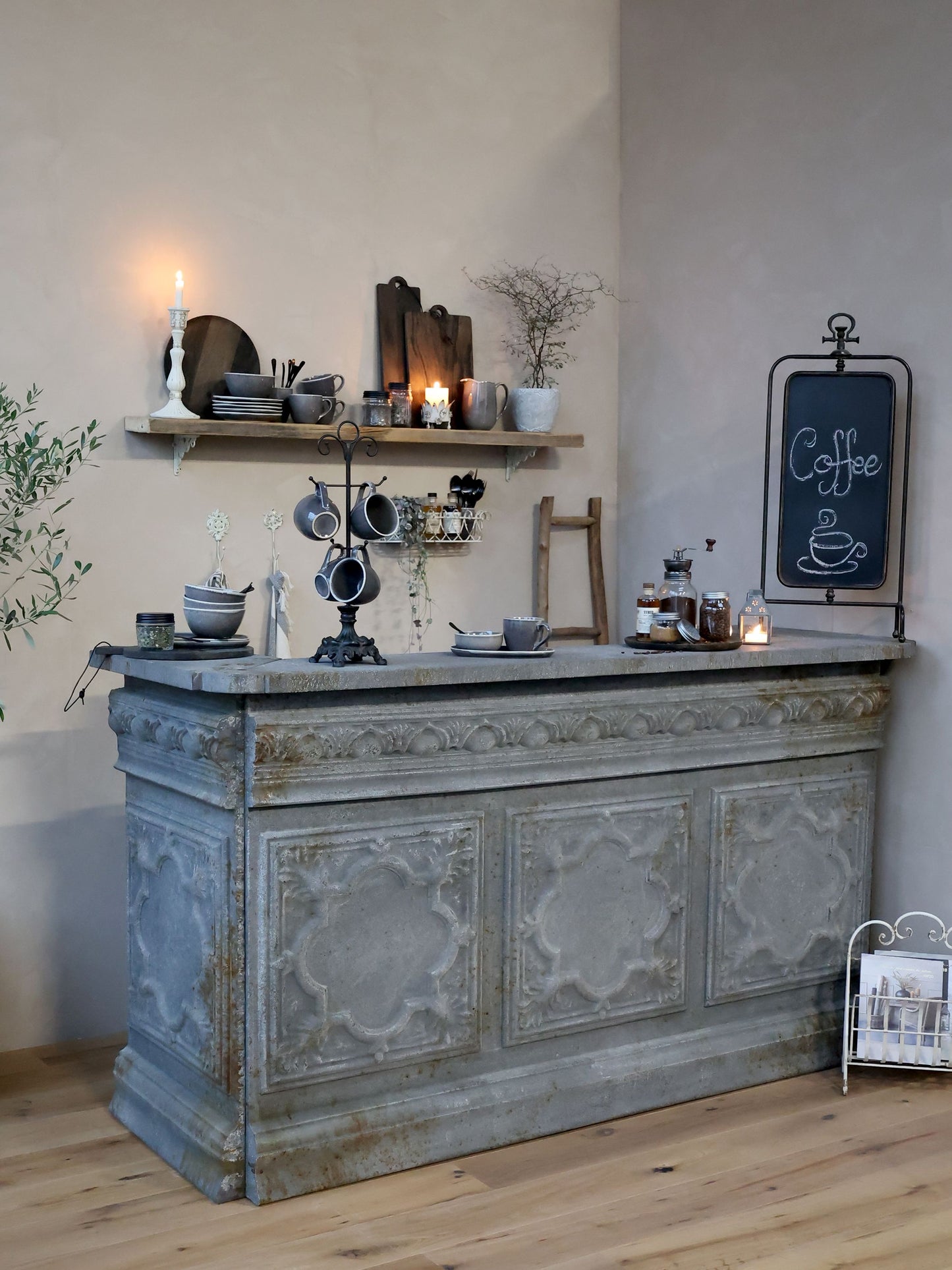 Comptoir vintage pour magasin 1 étagère