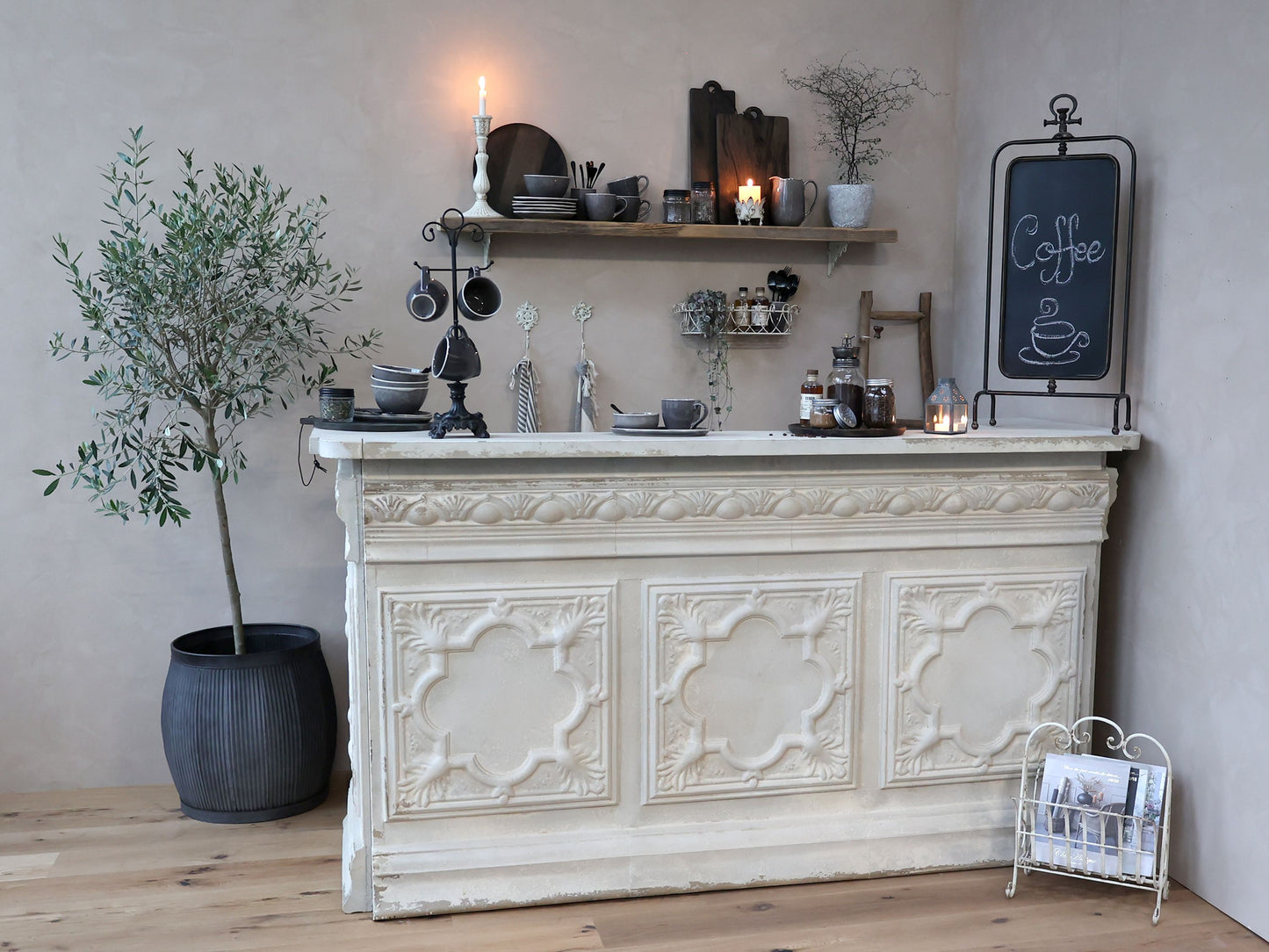 Comptoir vintage pour magasin 1 étagère