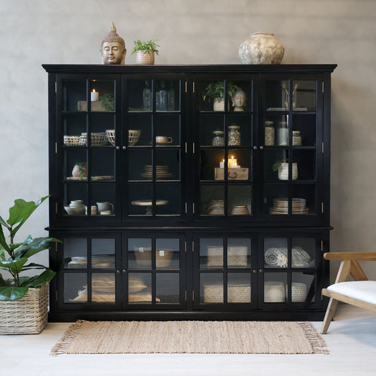 Grande armoire buffet vitré "Marseille" - Chic Antique