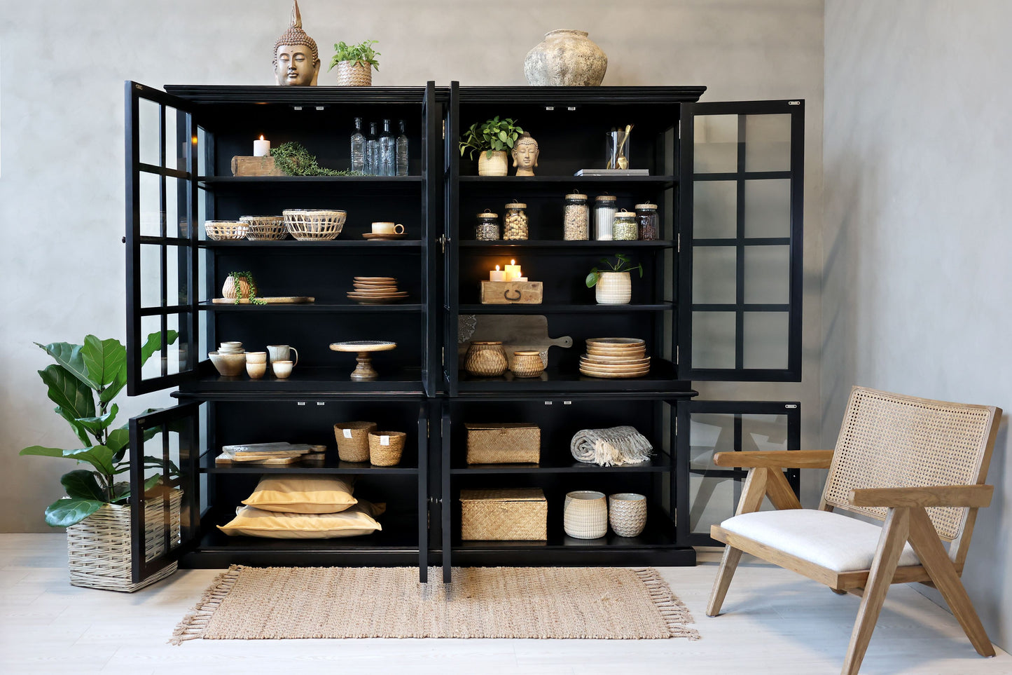 Grande armoire buffet vitré "Marseille" - Chic Antique